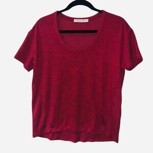 Rag & Bone Ribbed Heather Red Knit Tee size small